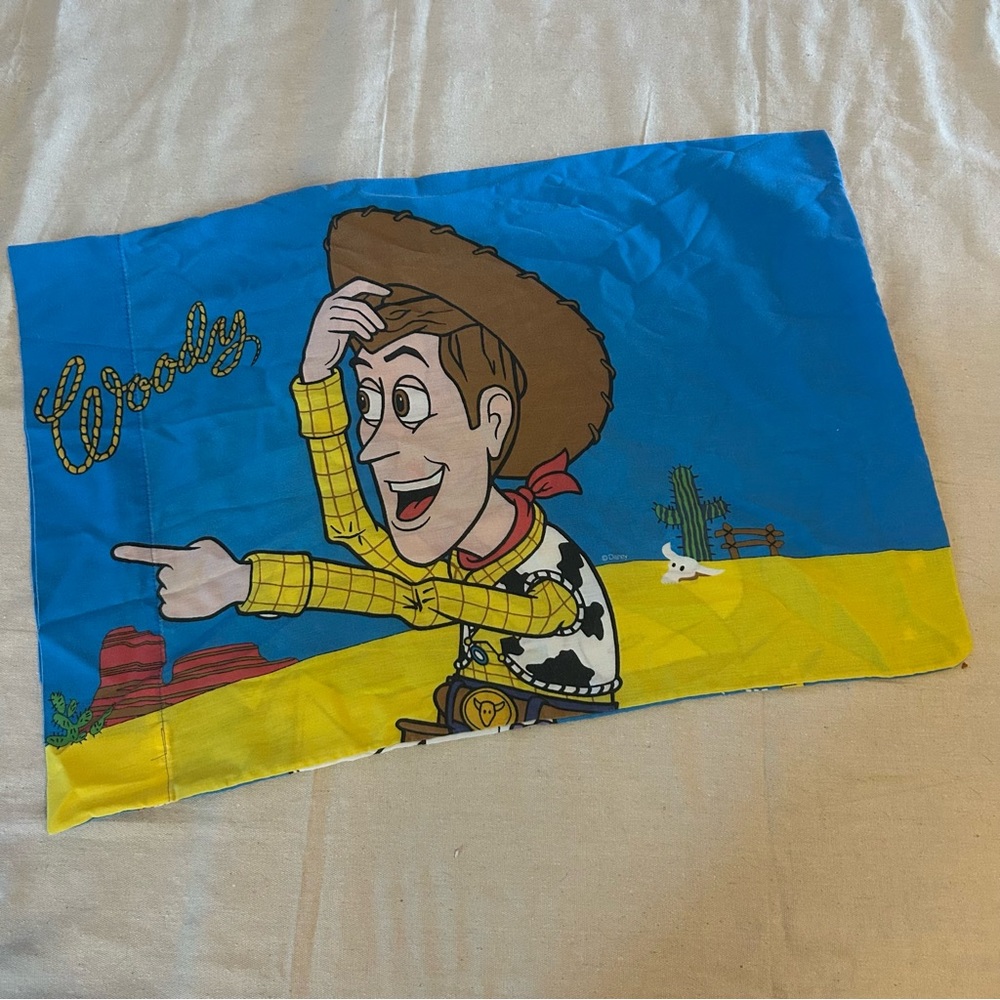 Vintage 1995 Toy Story 1 standard pillowcase woody and buzz